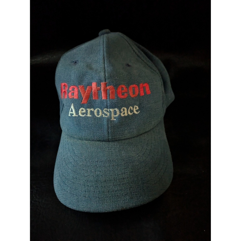 Vintage Wear Guard Raytheon Aerospace Hat Blue Cotton Adjustable Strapback Cap